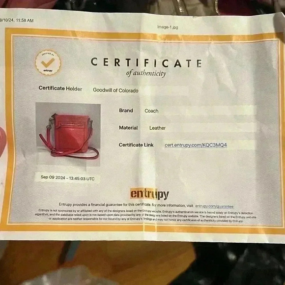 Coach Coral Mini Rowan File Crossbody Purse / Bag with Cert. of Authenticity - Picture 11 of 11